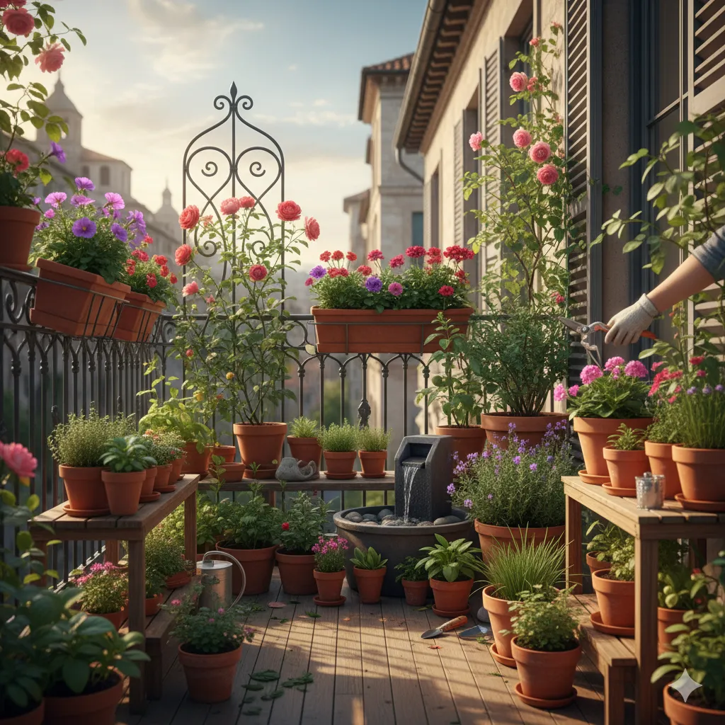 Regular maintenance service for balcony gardens